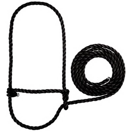 DARETOCARE 35-7900-BK 7 ft. Cow Size Poly Rope Halter; Black DA1233012